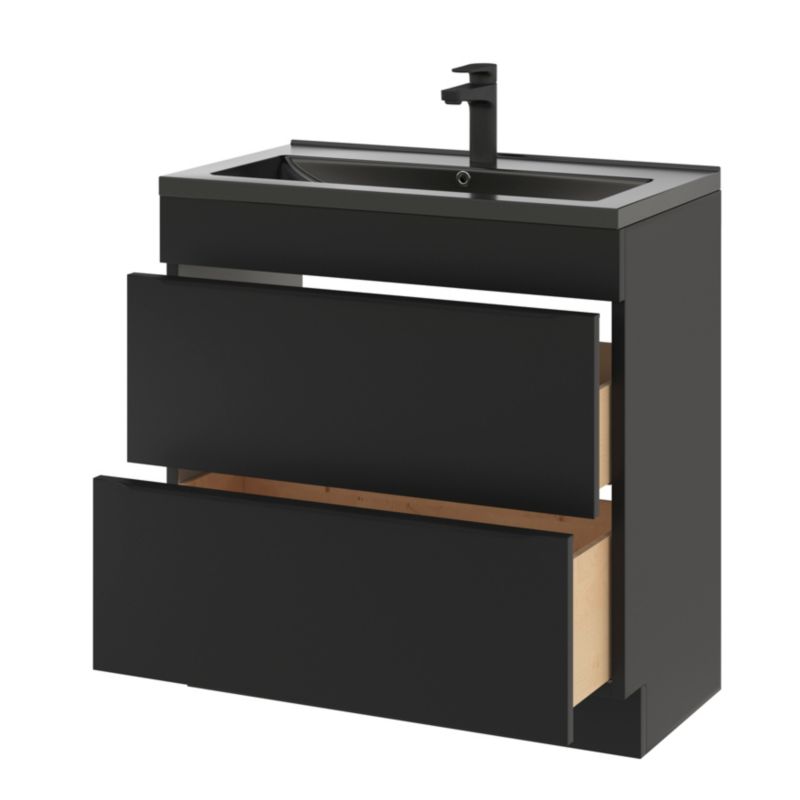 Umywalka ceramiczna GoodHome Nira 81 x 46 x 12,4 cm czarna
