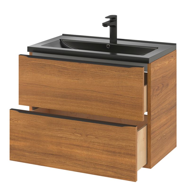 Umywalka ceramiczna GoodHome Nira 81 x 46 x 12,4 cm czarna