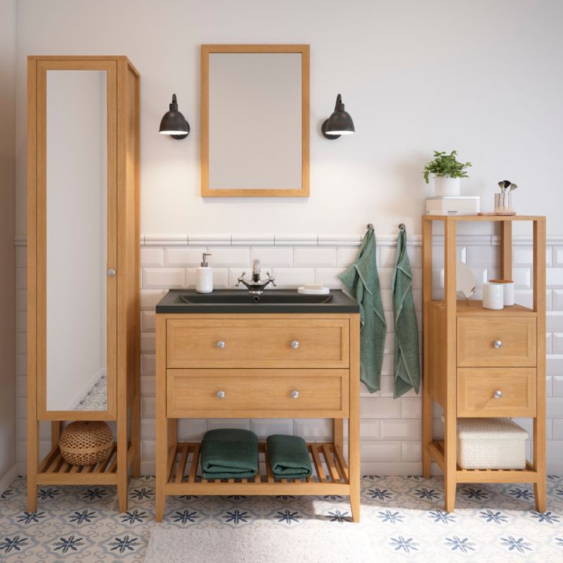 Umywalka ceramiczna GoodHome Nira 81 x 46 x 12,4 cm czarna