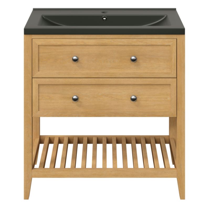 Umywalka ceramiczna GoodHome Nira 81 x 46 x 12,4 cm czarna