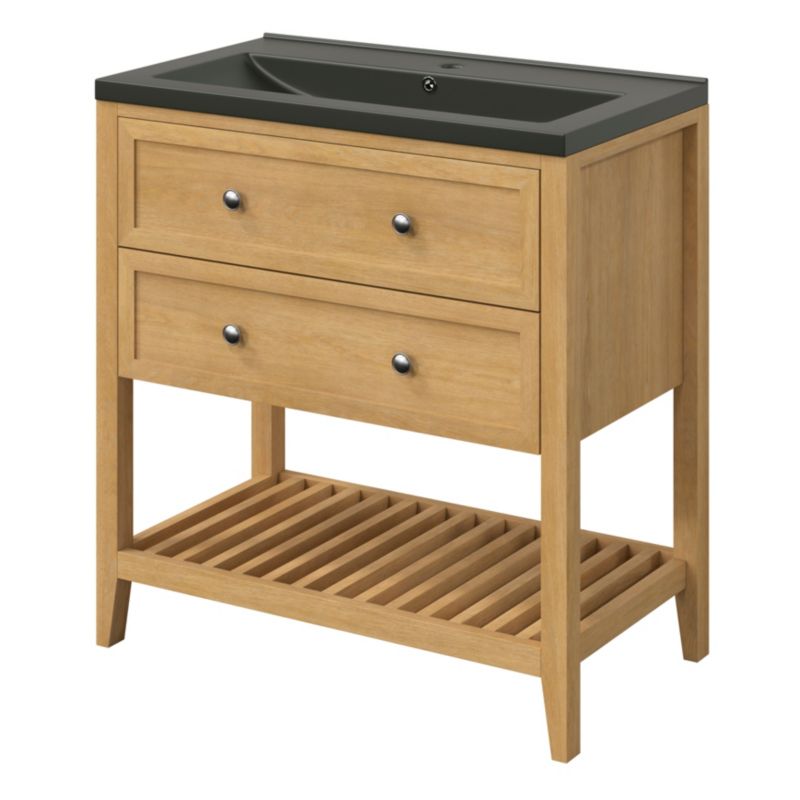 Umywalka ceramiczna GoodHome Nira 81 x 46 x 12,4 cm czarna