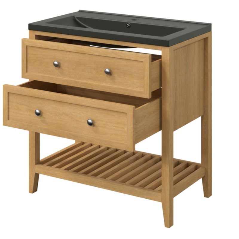 Umywalka ceramiczna GoodHome Nira 81 x 46 x 12,4 cm czarna