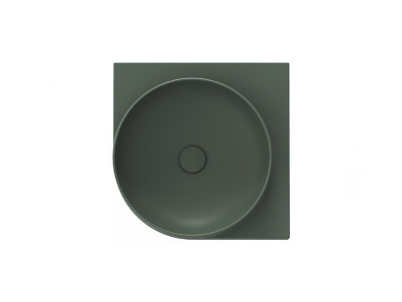Umywalka ceramiczna Ravak cienkościenna Yard 450 C bez otworu Grey Green 1szt