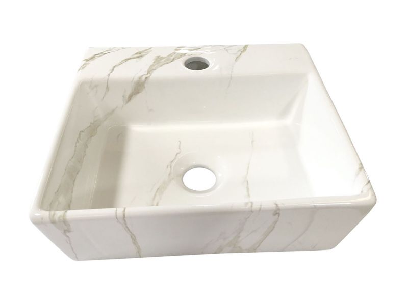 Umywalka ceramiczna WIESBADEN mała prostokątna 33,5x29x11,5 cm ścienna 1szt