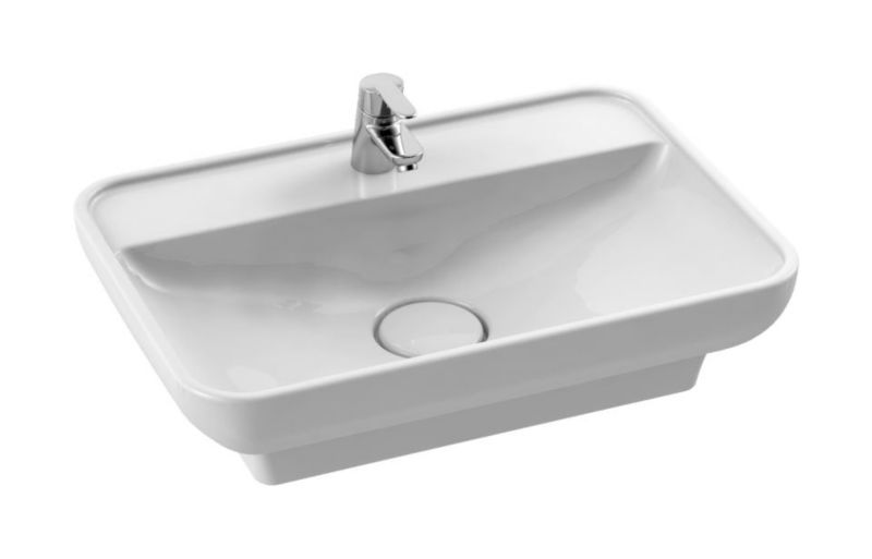 Umywalka CeraStyle 60x42 cm nablatowa wpuszczana prostokątna biała ceramiczna 1 szt.