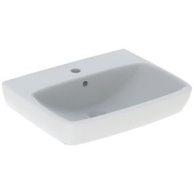 Umywalka Geberit Selnova Square z przelewem, z otworem na baterię 500.290.01.7 1 szt.