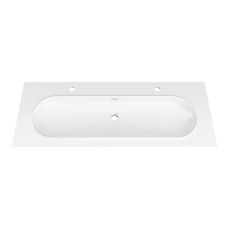 Umywalka konglomeratowa GoodHome Cavally 120 cm 1-komorowa z syfonem biała