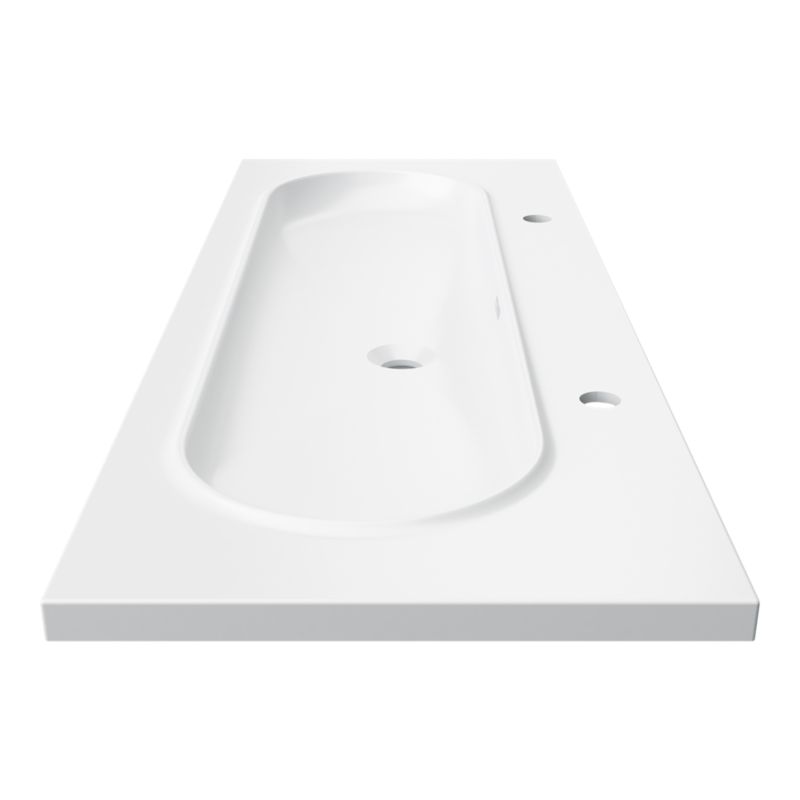 Umywalka konglomeratowa GoodHome Cavally 120 cm 1-komorowa z syfonem biała
