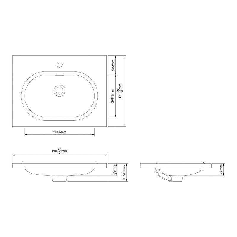 Umywalka konglomeratowa GoodHome Cavally 60 cm z syfonem biała