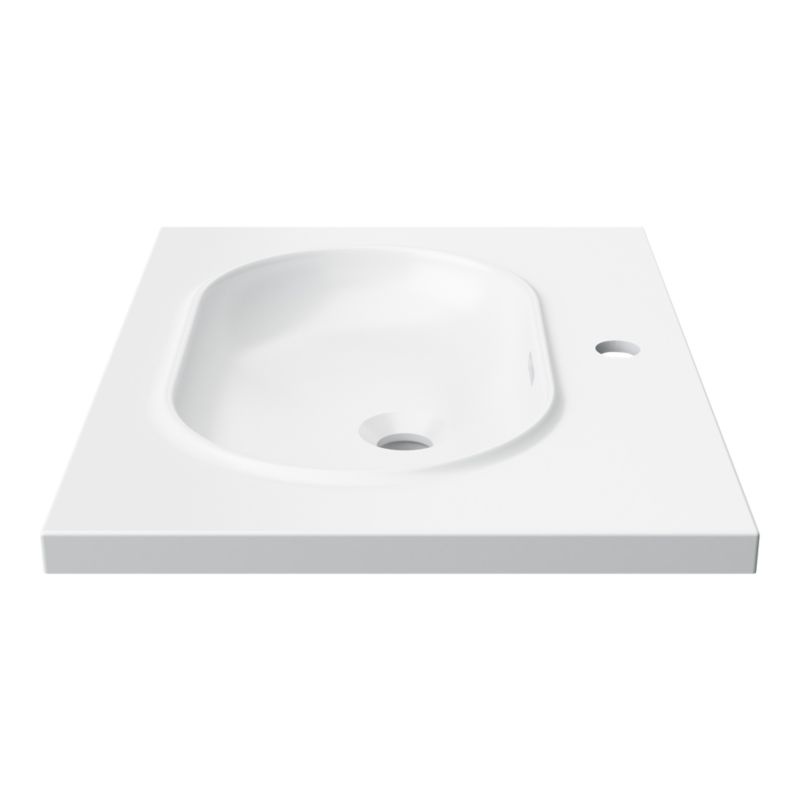 Umywalka konglomeratowa GoodHome Cavally 60 cm z syfonem biała