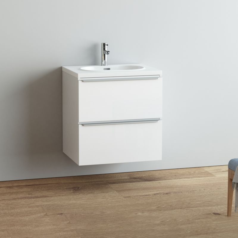 Umywalka konglomeratowa GoodHome Cavally 60 cm z syfonem biała