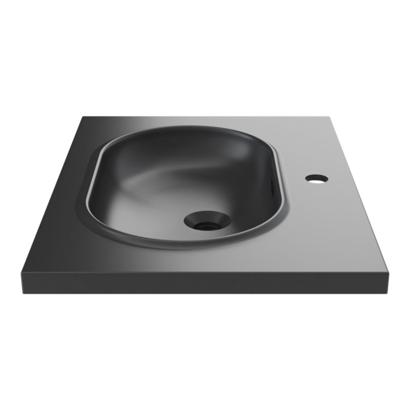 Umywalka konglomeratowa GoodHome Cavally 60 cm z syfonem czarna