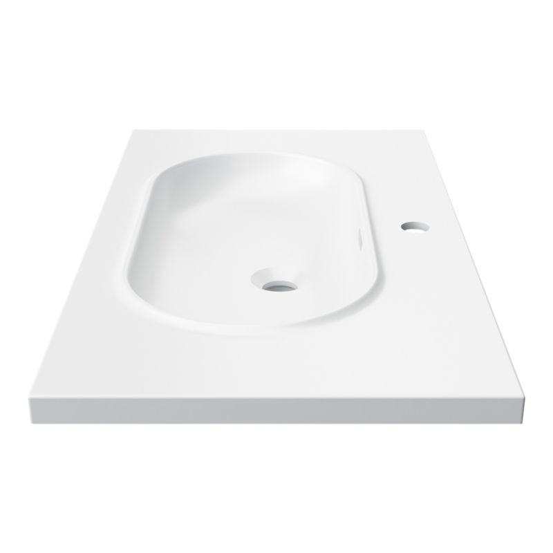 Umywalka konglomeratowa GoodHome Cavally 80 cm z syfonem biała