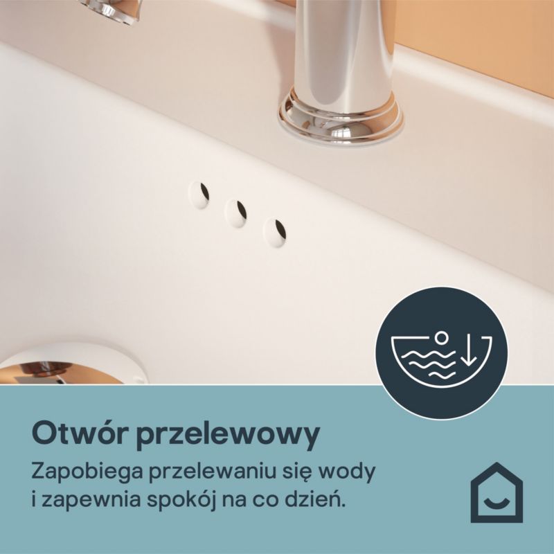 Umywalka konglomeratowa GoodHome Endell 100 cm z syfonem