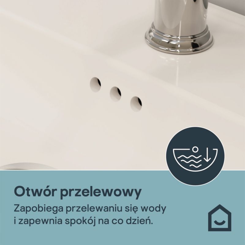 Umywalka konglomeratowa GoodHome Endell 60 cm z syfonem