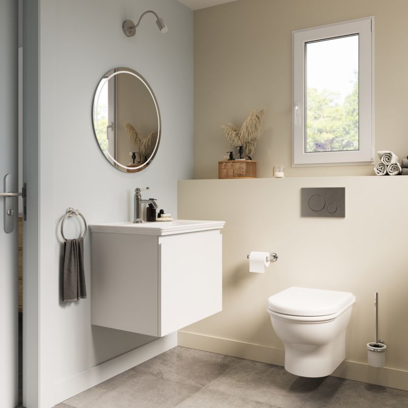 Umywalka konglomeratowa GoodHome Endell 60 cm z syfonem