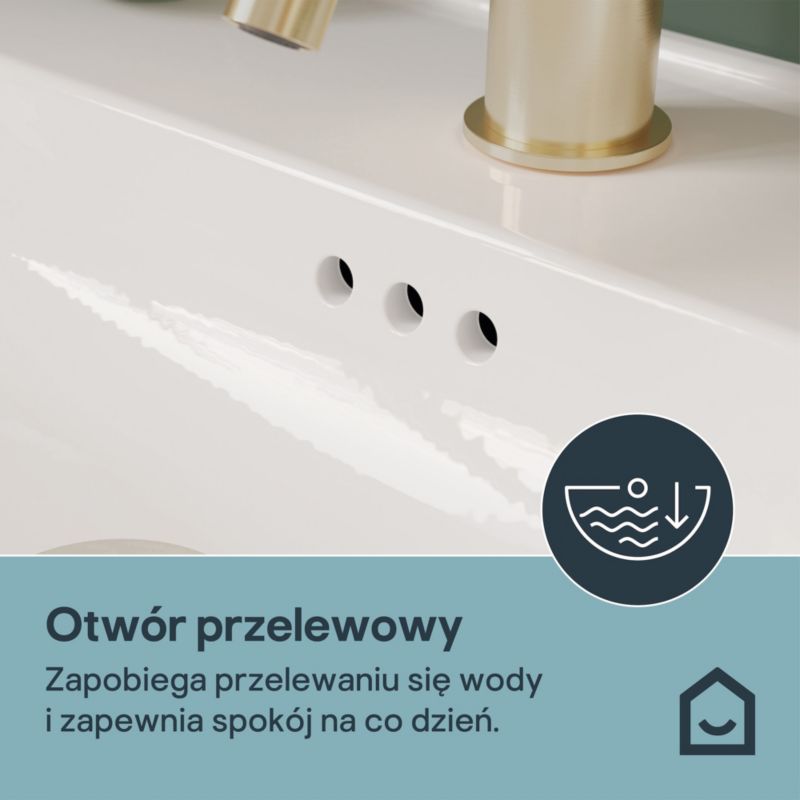 Umywalka konglomeratowa GoodHome Endell 80 cm z syfonem
