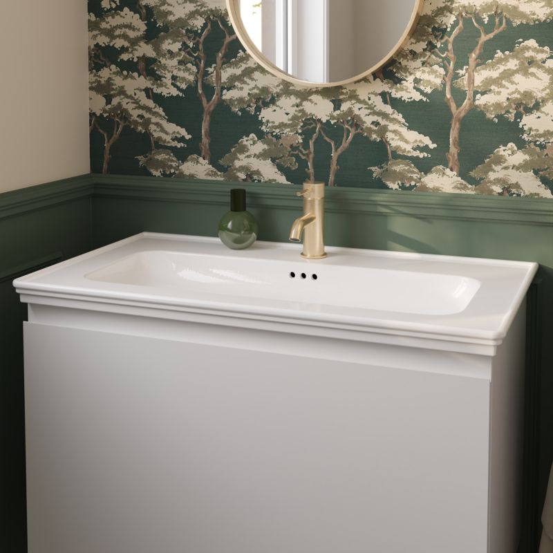 Umywalka konglomeratowa GoodHome Endell 80 cm z syfonem