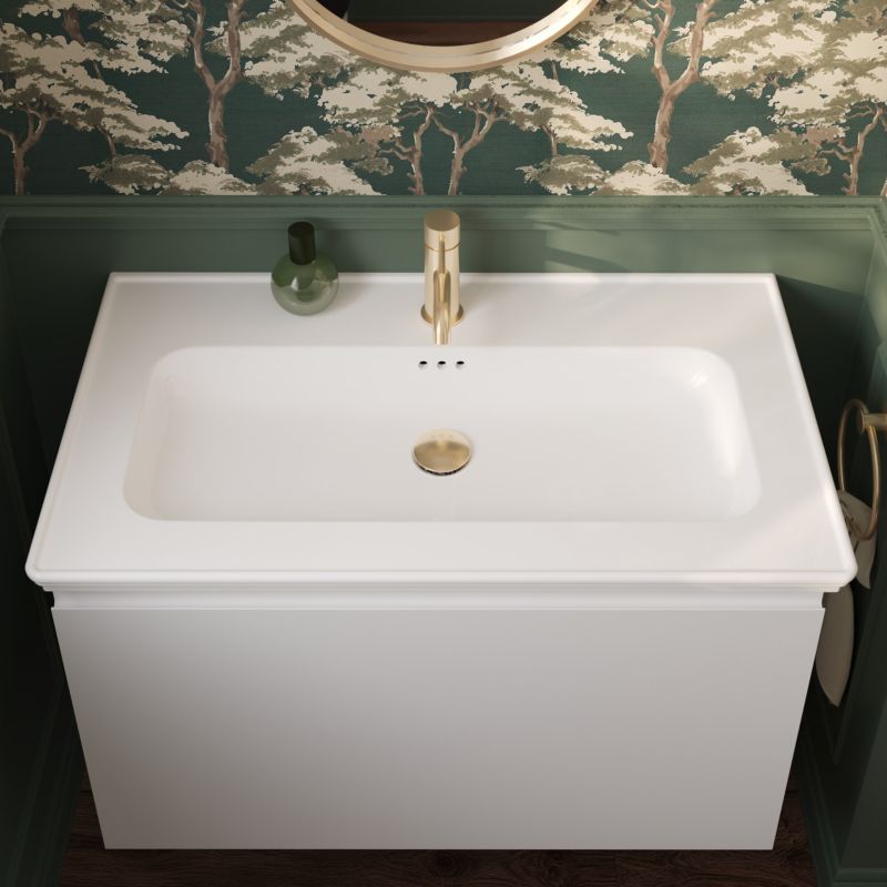Umywalka konglomeratowa GoodHome Endell 80 cm z syfonem
