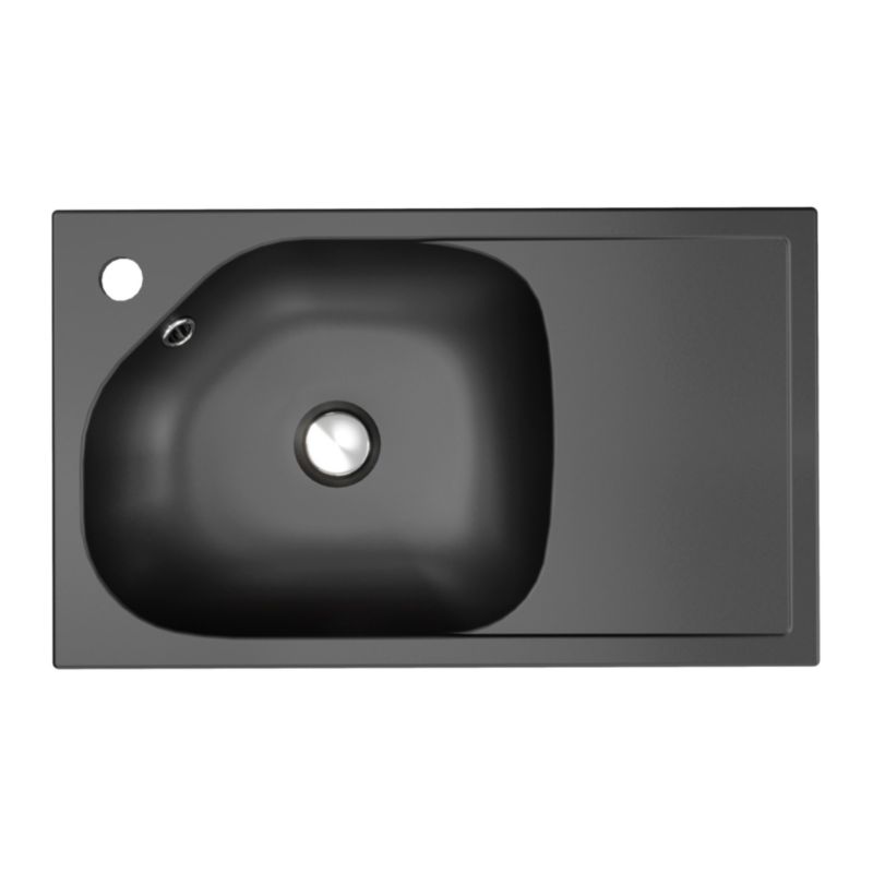 Umywalka konglomeratowa GoodHome Maza 60 cm czarny mat