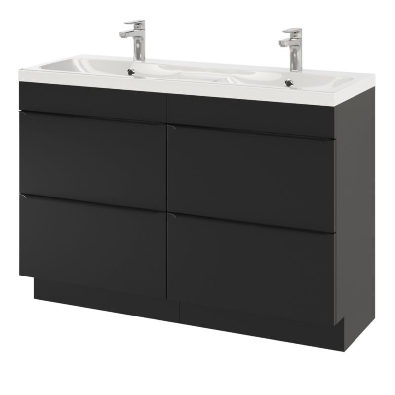 Umywalka konglomeratowa GoodHome Mila 120 cm z syfonem