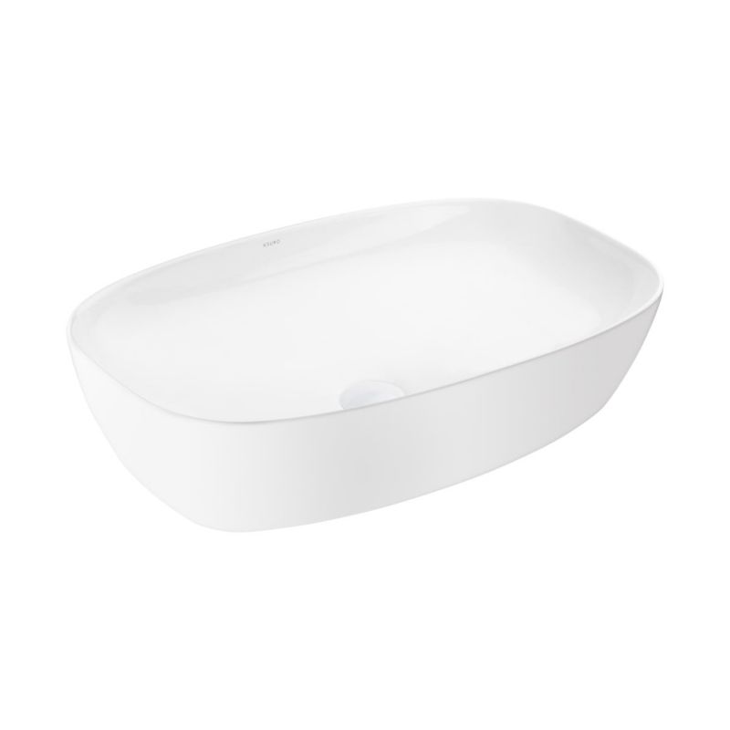 Umywalka Ksuro 60x38 cm nablatowa prostokątna biała z powłoką Intelligent Coat 1 szt.
