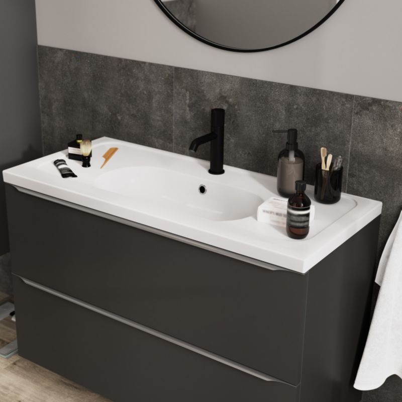 Umywalka meblowa ceramiczna GoodHome Levanna 100 cm biała