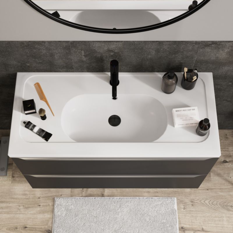 Umywalka meblowa ceramiczna GoodHome Levanna 100 cm biała