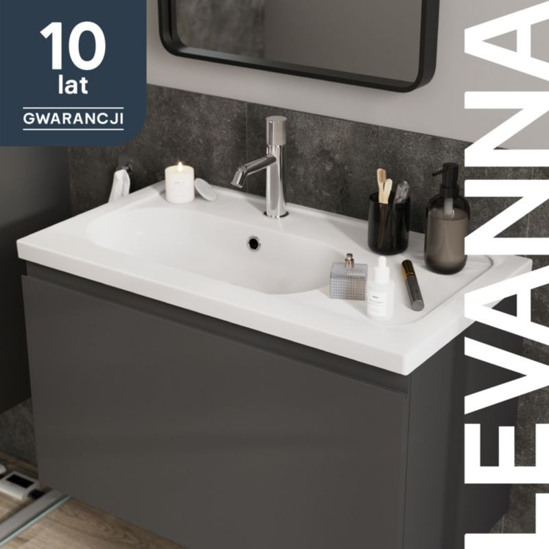 Umywalka meblowa ceramiczna GoodHome Levanna 80 cm biała