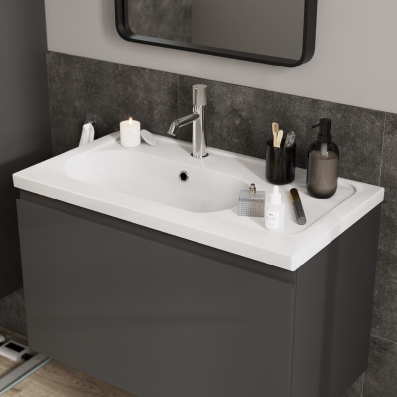 Umywalka meblowa ceramiczna GoodHome Levanna 80 cm biała