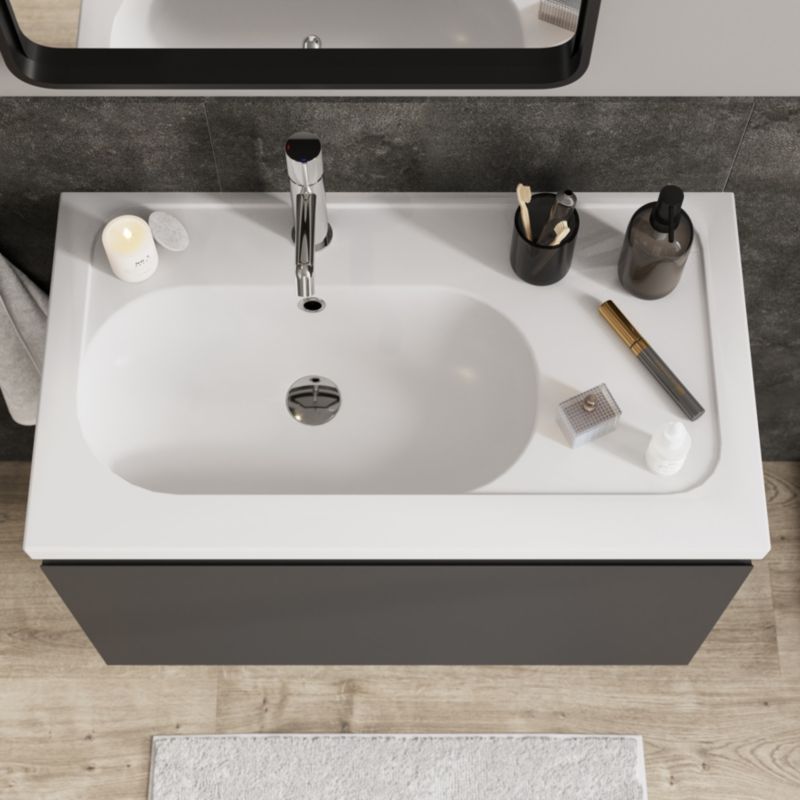 Umywalka meblowa ceramiczna GoodHome Levanna 80 cm biała