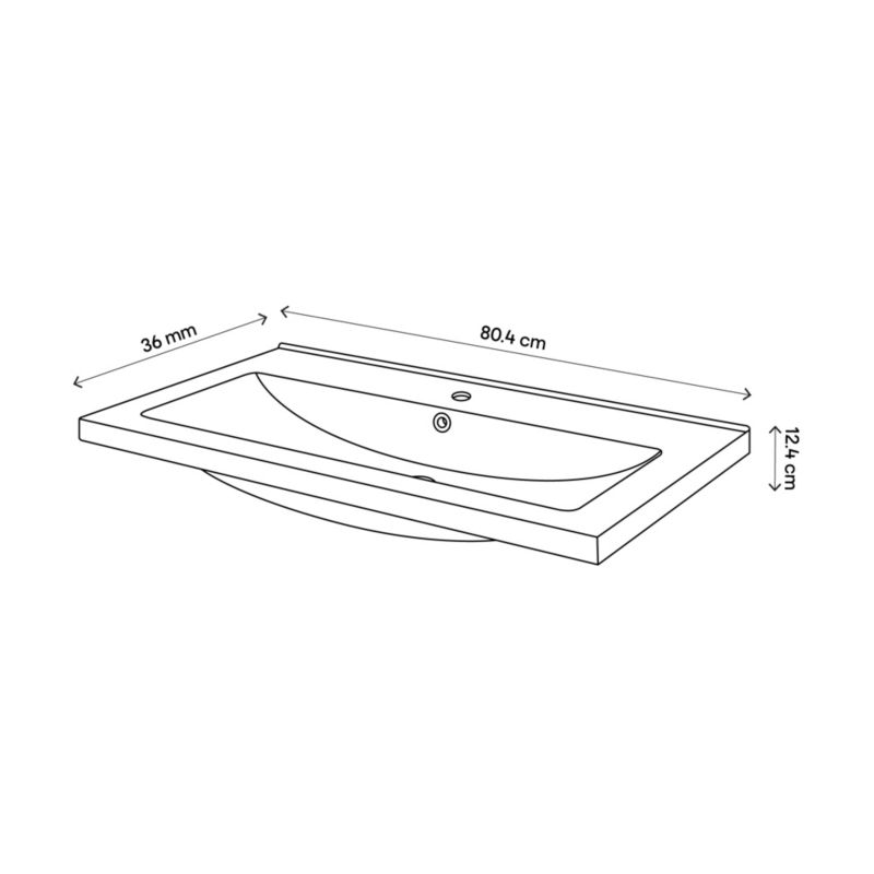 Umywalka meblowa ceramiczna GoodHome Nira slim 80,4 x 36,3 x 12,4 cm
