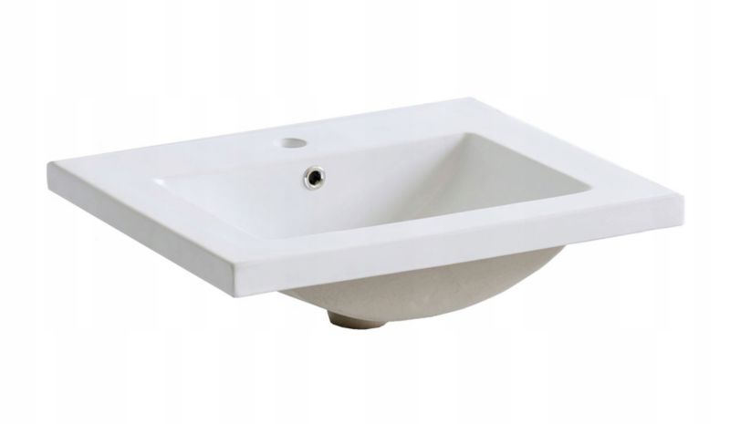 Umywalka meblowa Furnidea 60 cm wpuszczana biały połysk prostokątna ceramika 1 szt.