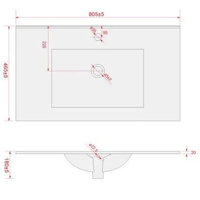 Umywalka meblowa Mirano Formia 80 cm biała
