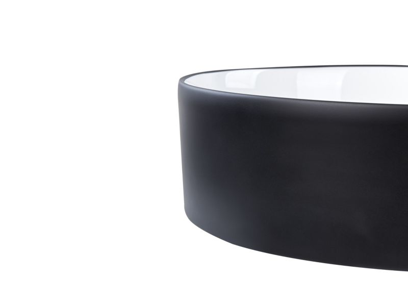 Umywalka nablatowa ceramiczna 40 cm biała z czarnym Tebar 1 szt.