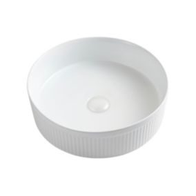 Umywalka nablatowa ceramiczna Enya śr. 36 cm biała