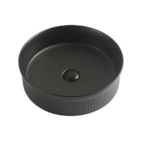 Umywalka nablatowa ceramiczna Enya śr. 36 cm czarny mat