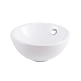 Umywalka nablatowa ceramiczna GoodHome Blanca śr. 31 cm biała