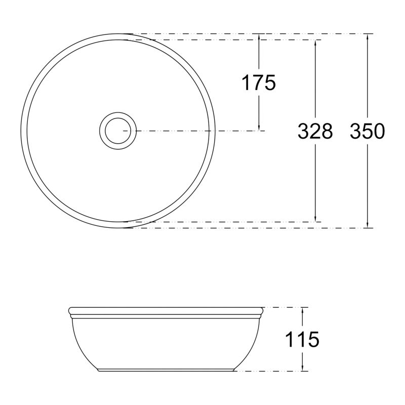 Umywalka nablatowa ceramiczna GoodHome Endell 35 cm biała