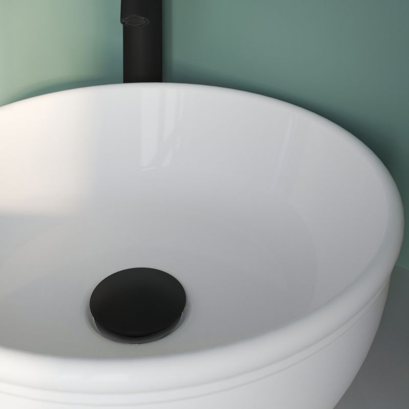 Umywalka nablatowa ceramiczna GoodHome Endell 35 cm biała