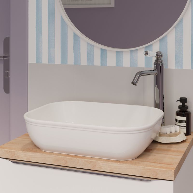 Umywalka nablatowa ceramiczna GoodHome Endell 35 x 45 cm biała