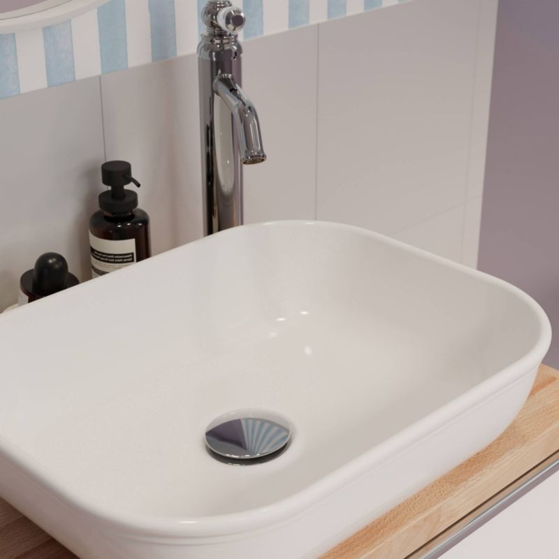 Umywalka nablatowa ceramiczna GoodHome Endell 35 x 45 cm biała