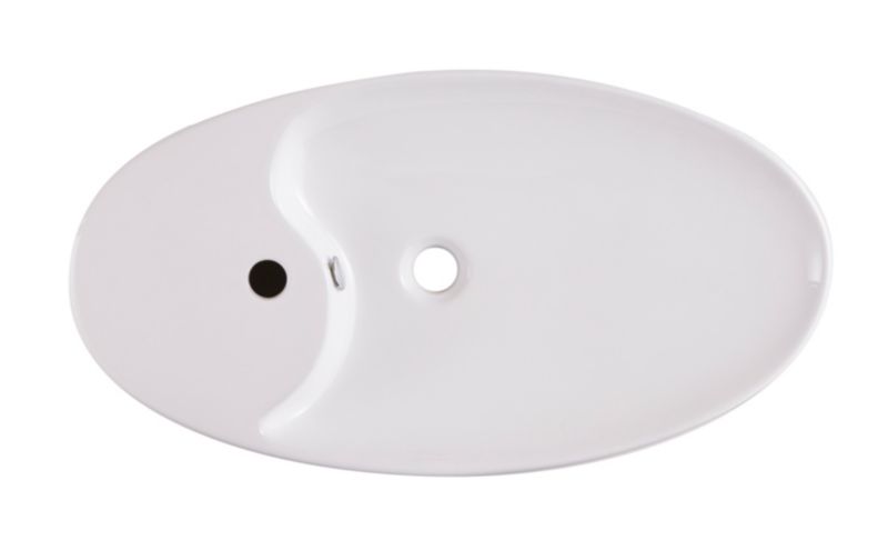 Umywalka nablatowa ceramiczna GoodHome Neda 74,2 x 38,5 cm biała