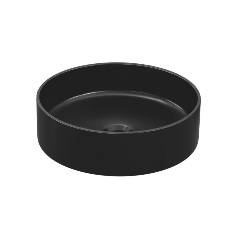 Umywalka nablatowa ceramiczna GoodHome Samal śr. 40 cm czarna