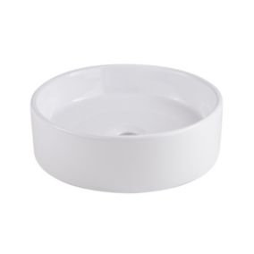 Umywalka nablatowa ceramiczna GoodHome Scalea śr. 35 cm biała