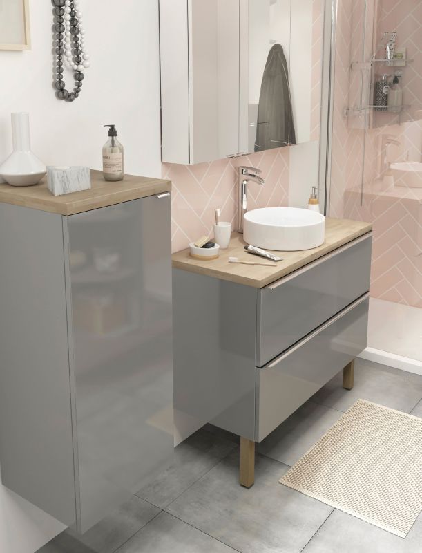 Umywalka nablatowa ceramiczna GoodHome Scalea śr. 35 cm biała
