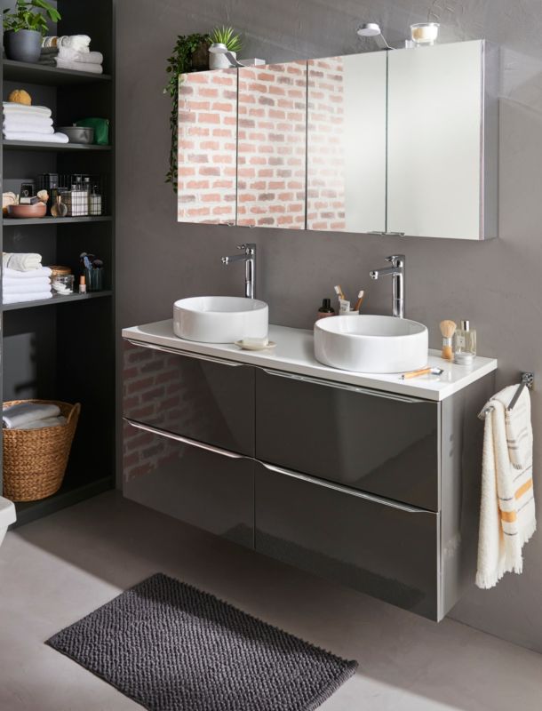Umywalka nablatowa ceramiczna GoodHome Scalea śr. 35 cm biała