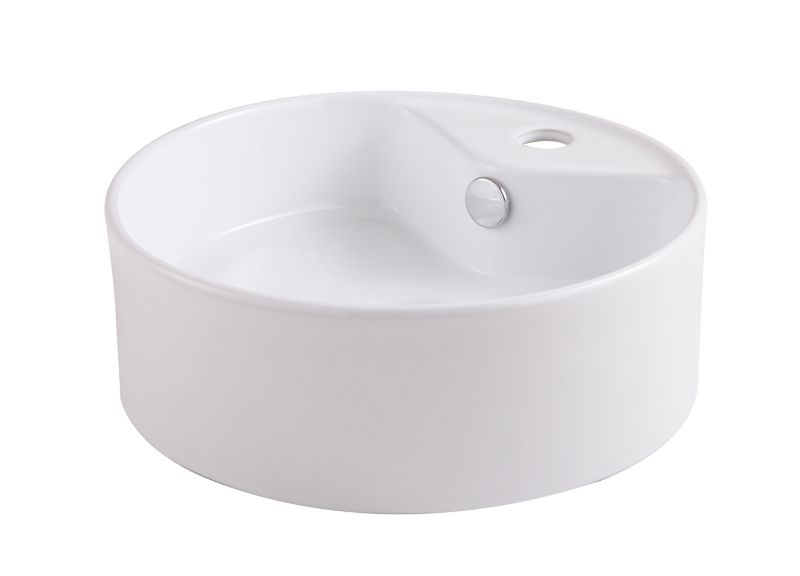 Umywalka nablatowa ceramiczna GoodHome Vorma śr. 38 cm biała