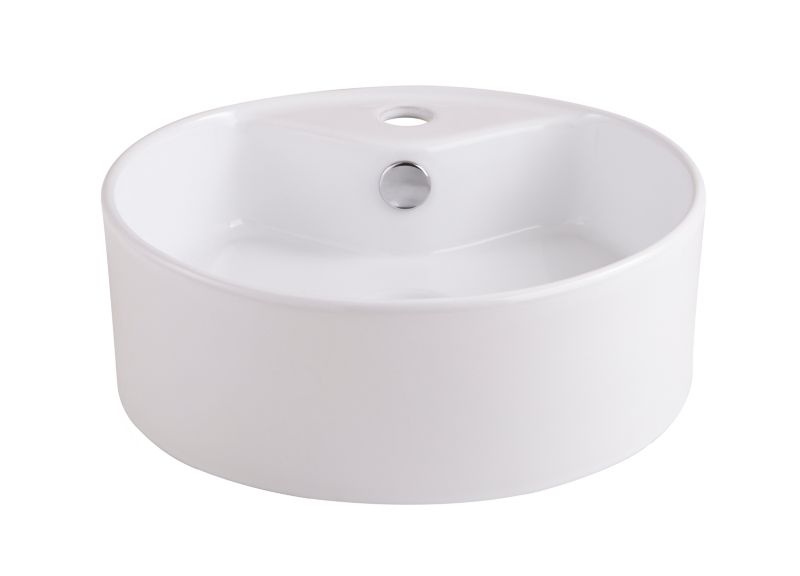Umywalka nablatowa ceramiczna GoodHome Vorma śr. 38 cm biała