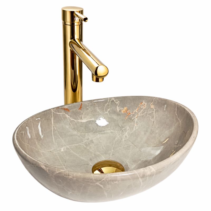 Umywalka nablatowa Estiva Eba Cashmere Marble 41,5 x 34 cm owalna kaszmirowa 1 szt.